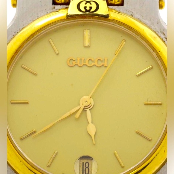 Gucci Accessories - Vintage Gucci 9000M One Size Silver Gold Two-Tone Watch Authentic COA included